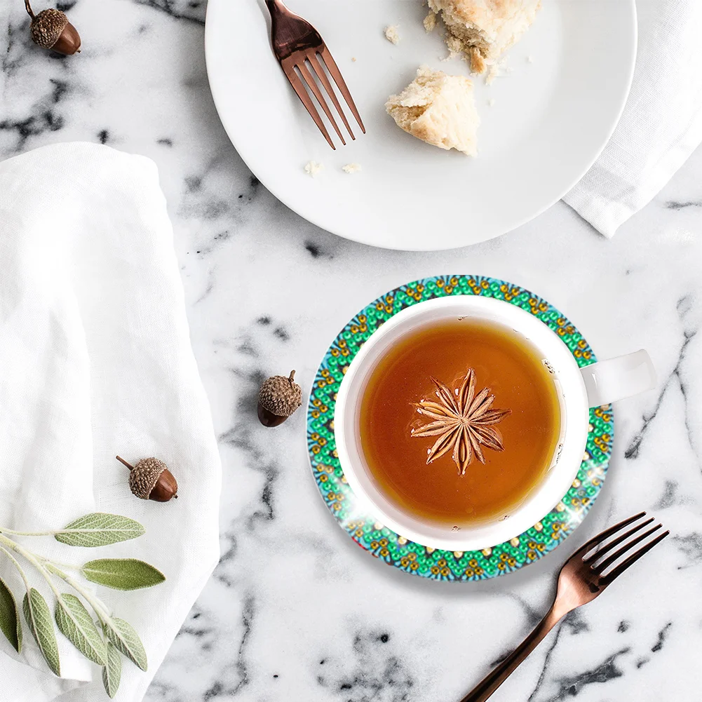 6pcs DIY Mandala Anti Slip Coasters Stackable Creative for Tabletop Protection