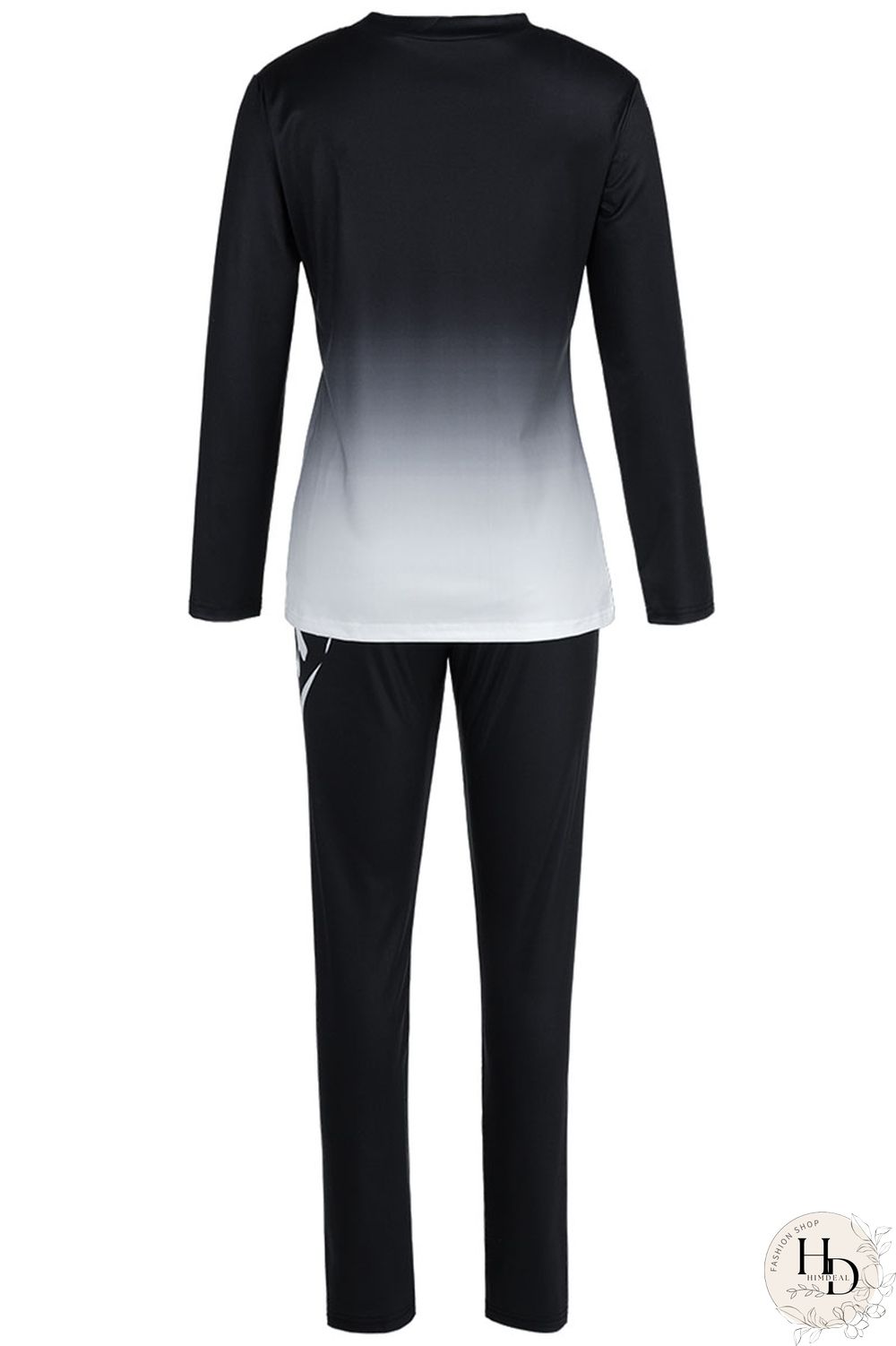 Red Casual Print Letter O Neck Long Sleeve Two Pieces