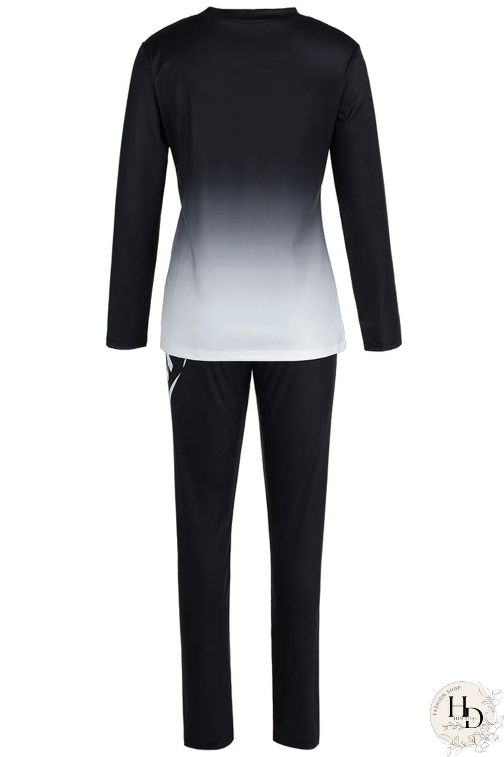 Red Casual Print Letter O Neck Long Sleeve Two Pieces