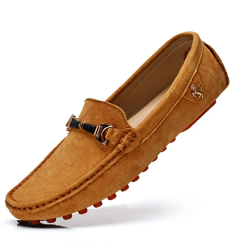 Loafers Men Fashion Suede Shoes Genuine Leather Slip-on Shoes Moccasins Soft Sole Driving Shoes for Men