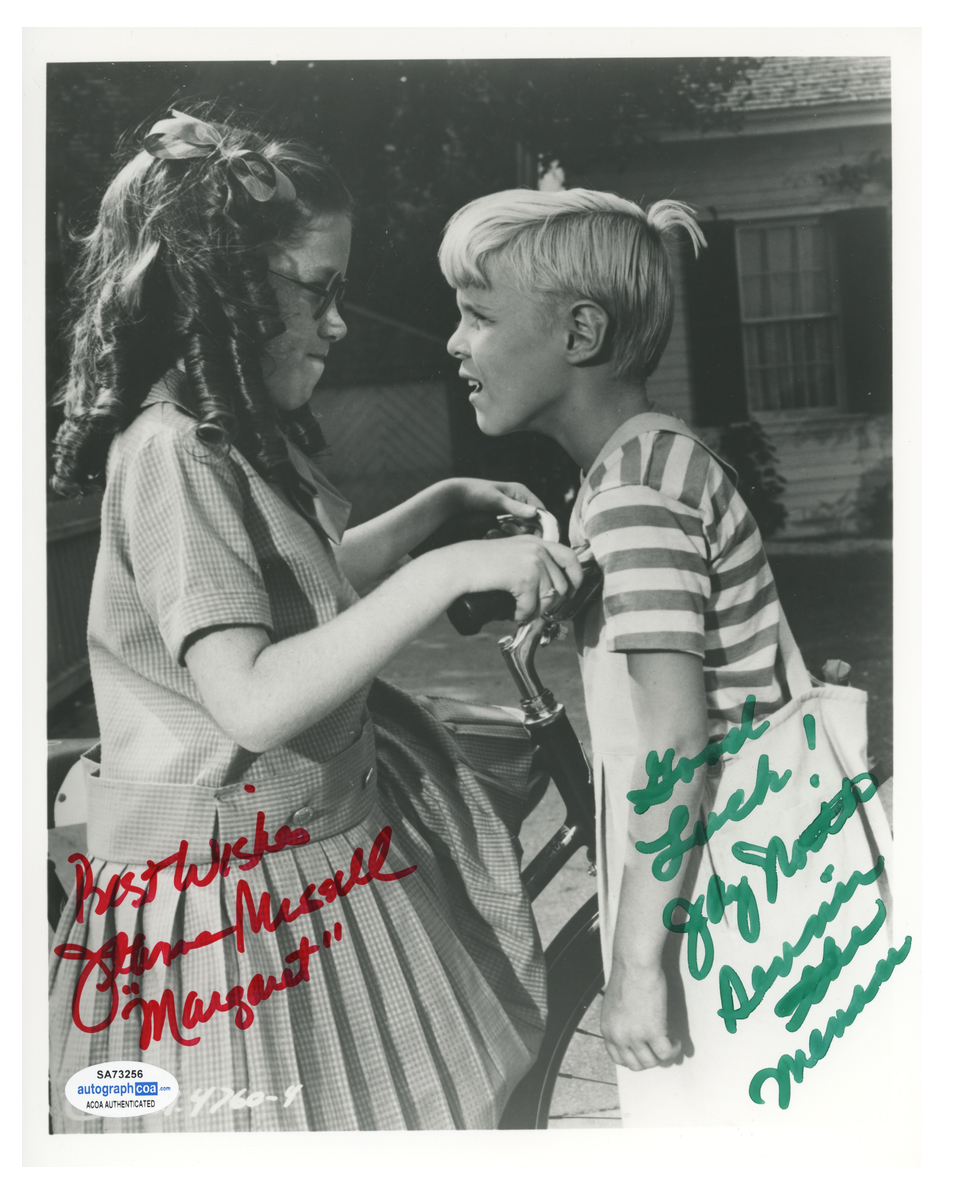 Jay North Dennis The Menace Jeanne Russell ACOA Signed Autograph 8 x 10 Photo Poster painting