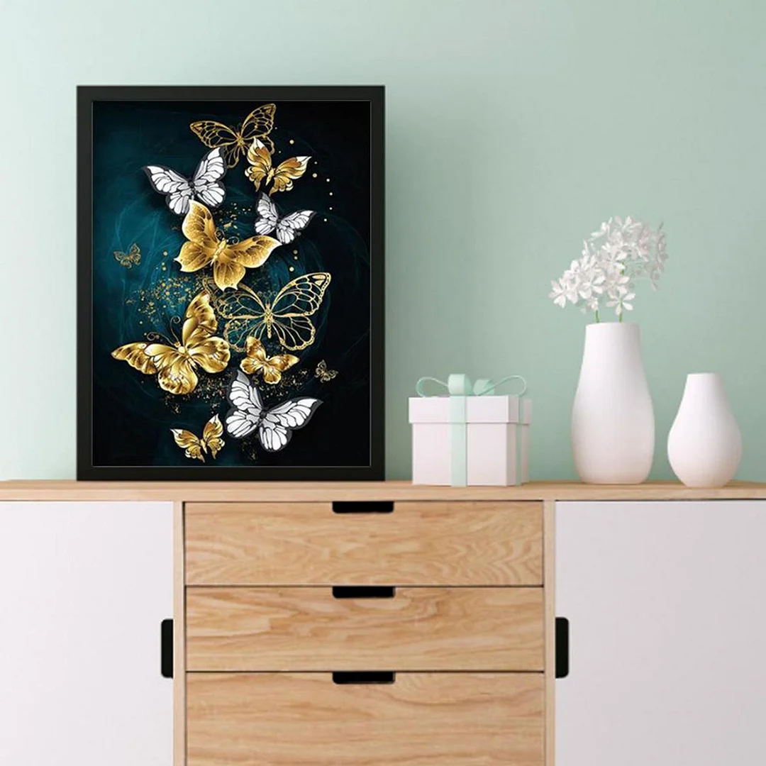 Full Embroidery 11CT DIY Butterflies Art Stamped Cross Stitch Kit Craft