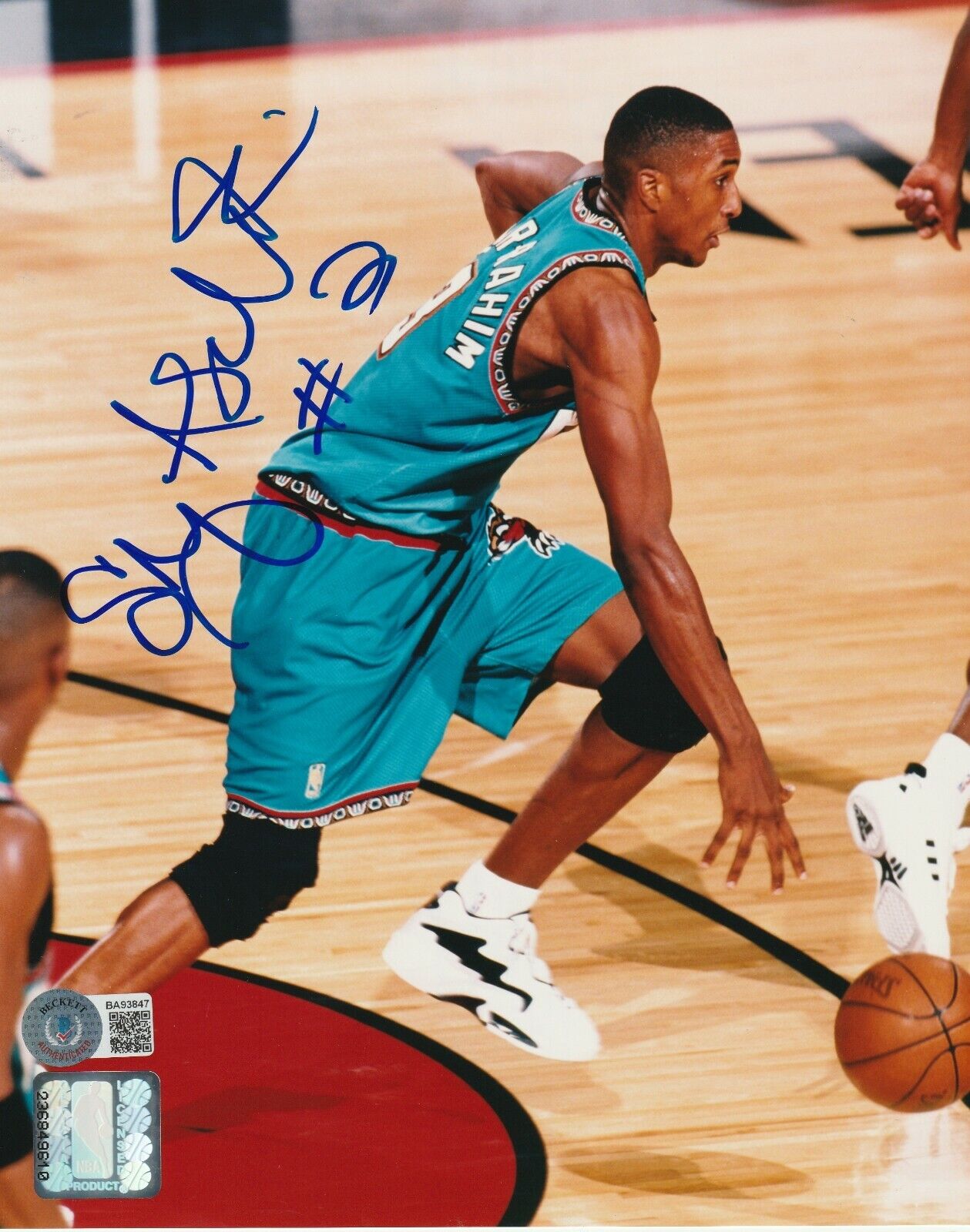 SHAREEF ABDUR-RAHIM Signed Vancouver GRIZZLIES 8x10 Photo Poster painting w/ Beckett COA (BAS)