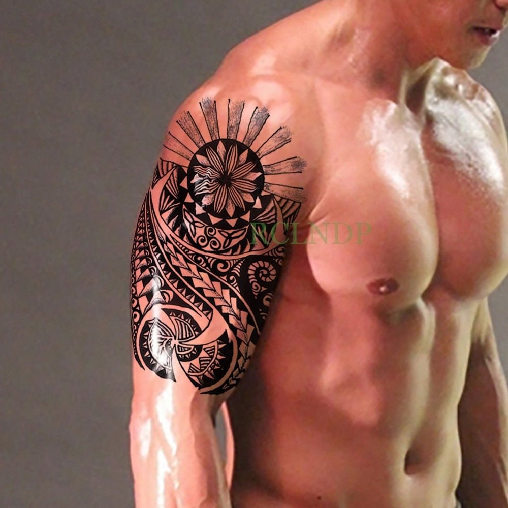Waterproof Temporary Tattoo Stickers Tribal Totem Fake Tatto Flash Tatoo Body art Back Leg Arm belly big size for Women Men girl