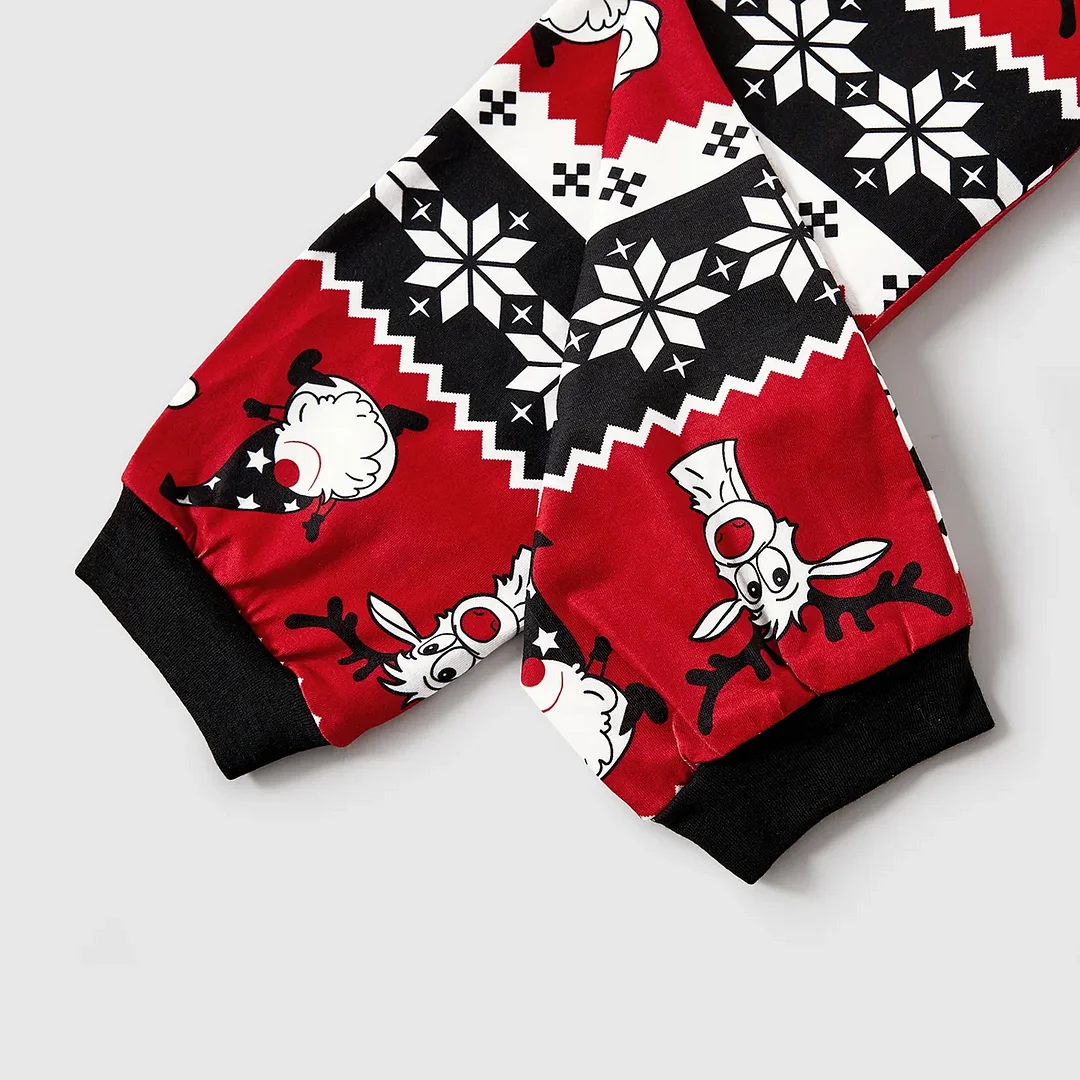 "We are Family" 2024 Christmas Wreath - Black Long Sleeve with Fashionable and Versatile Multi-Element Christmas pants Family Matching Pajamas