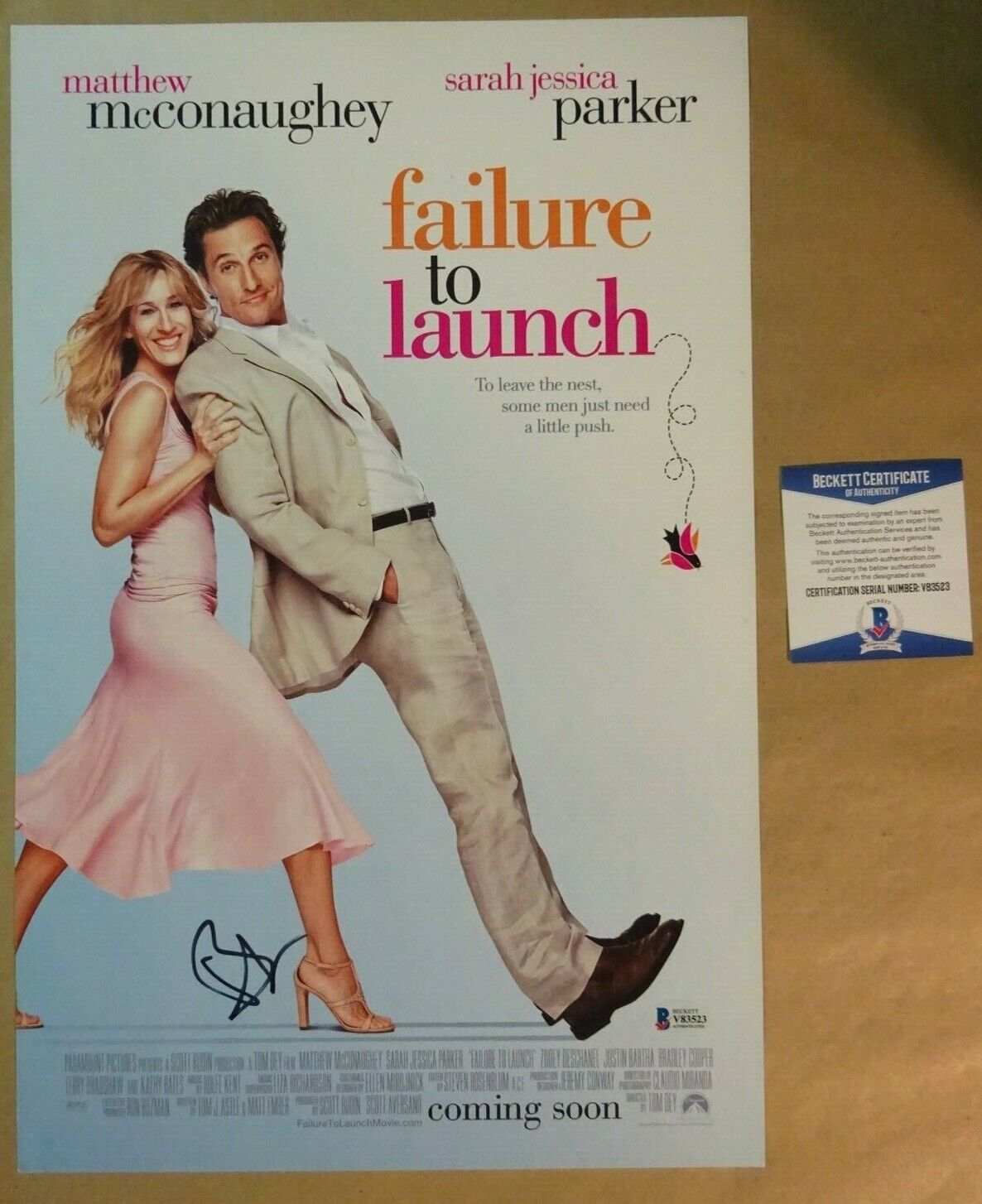 Signed BRADLEY COOPER Autographed FAILURE TO LAUNCH 11x17