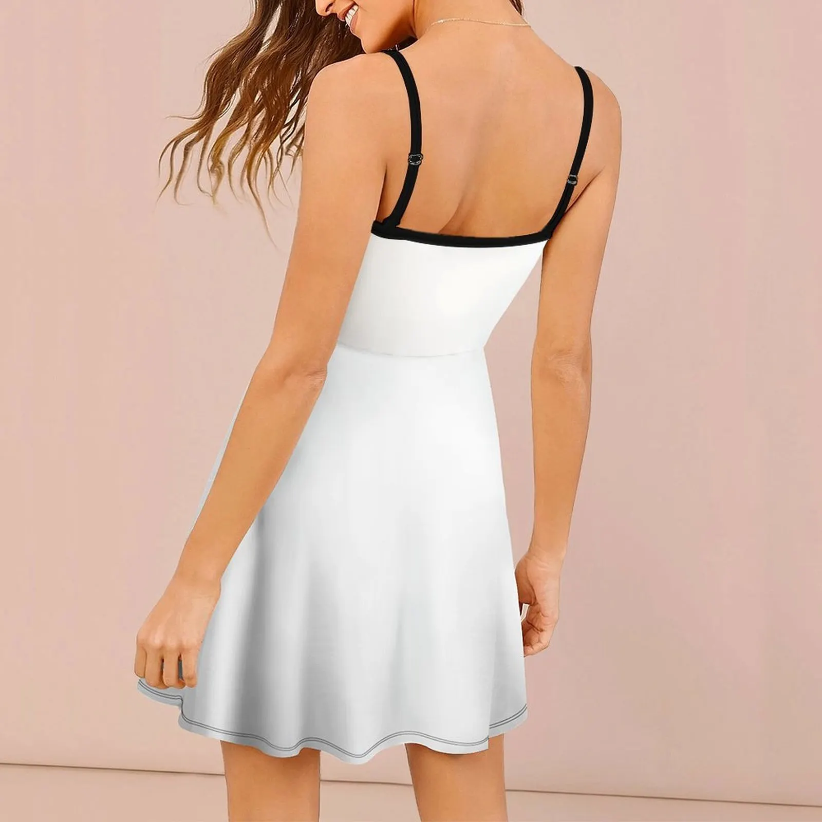 Custom Adjustable-Strap Flared Mini Slip Dress product image 7