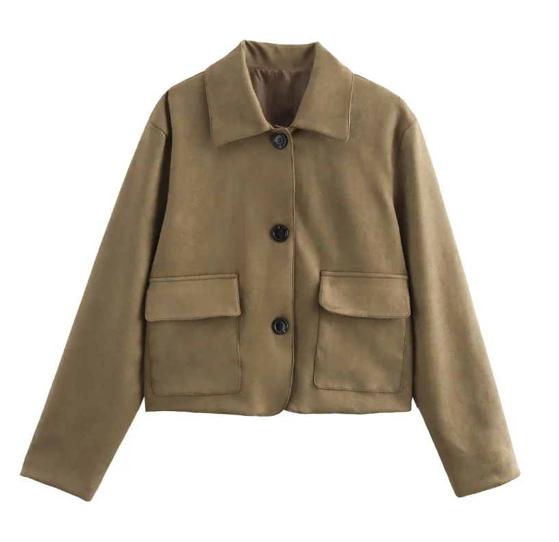 Nigikala Nigikala Women's Clothing Explosion Fashion With Old Money Velvet Leather Short Coat