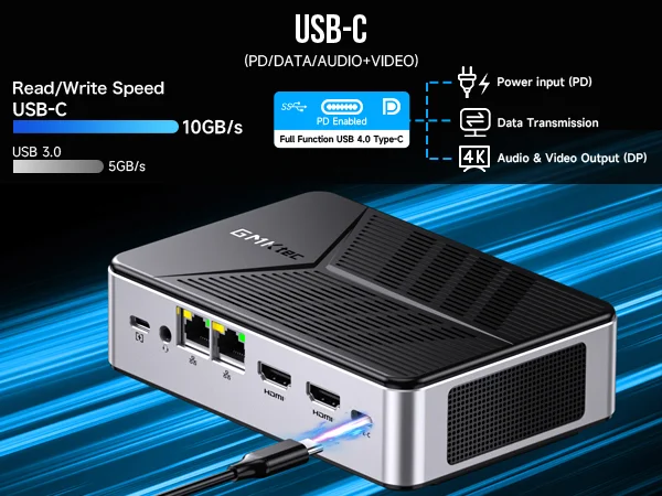 GMKtec Intel Twin Lake N150 Dual-system 4-bay NAS Mini PC