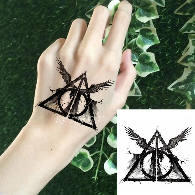 Waterproof Temporary Tattoo Sticker Movie Character Wings Dark Series Black Middle Size Hand Arm Tatto Fake Tatoo for Men Women