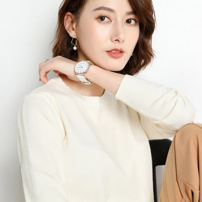 Women Sweater 2020 New O-neck Female Long-sleeved Knitted Pullover Jumper Pull Femme Clothes White Loose Thin Korean Plus Size