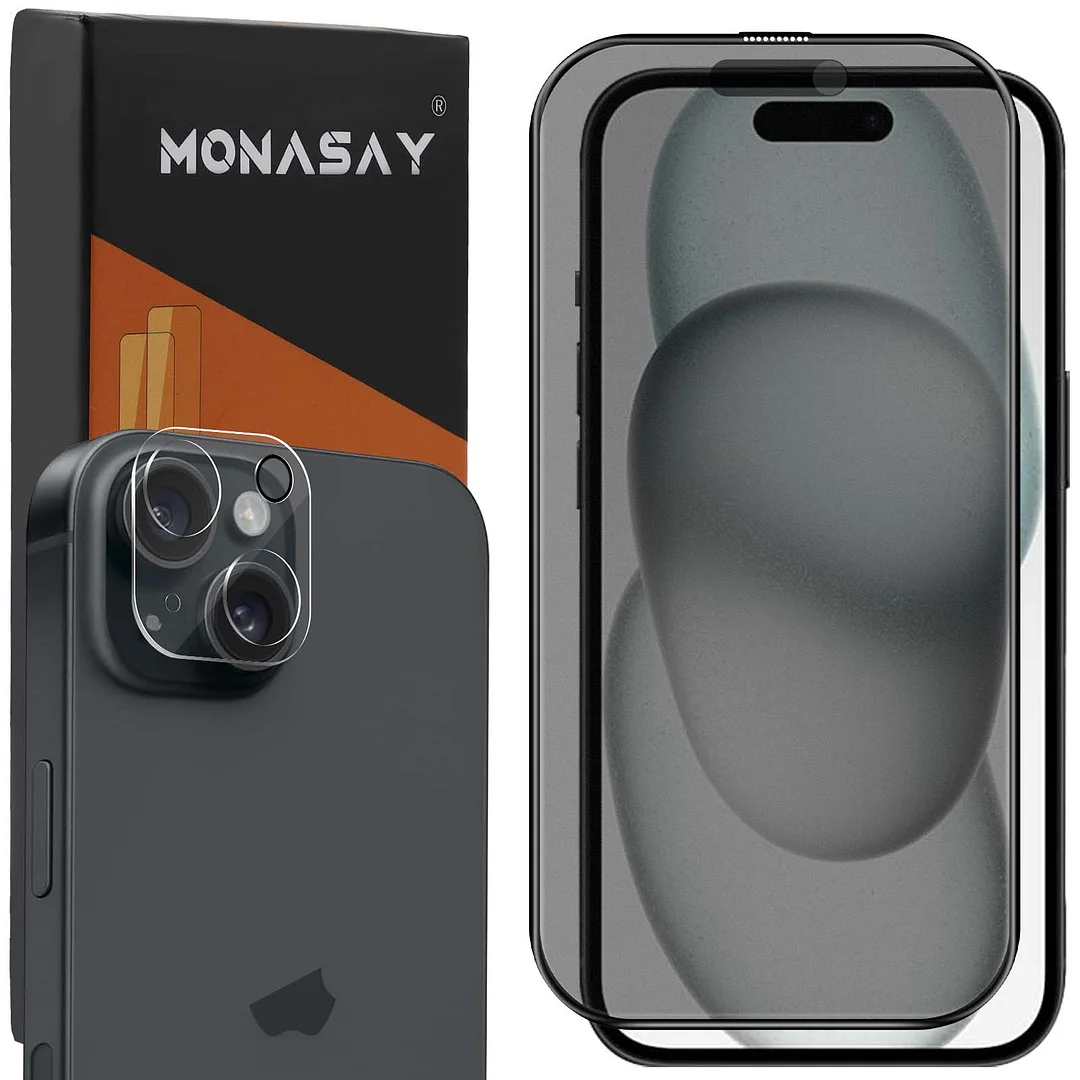 MONASAY Glass Screen Protector Fit for iPhone 15 6.1 inch