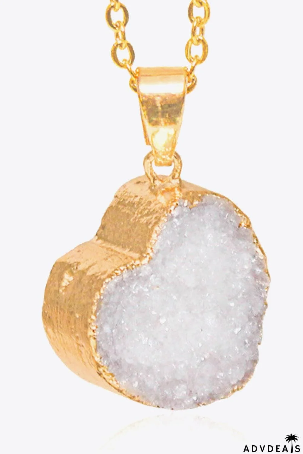 Contrast Heart Druzy Pendant