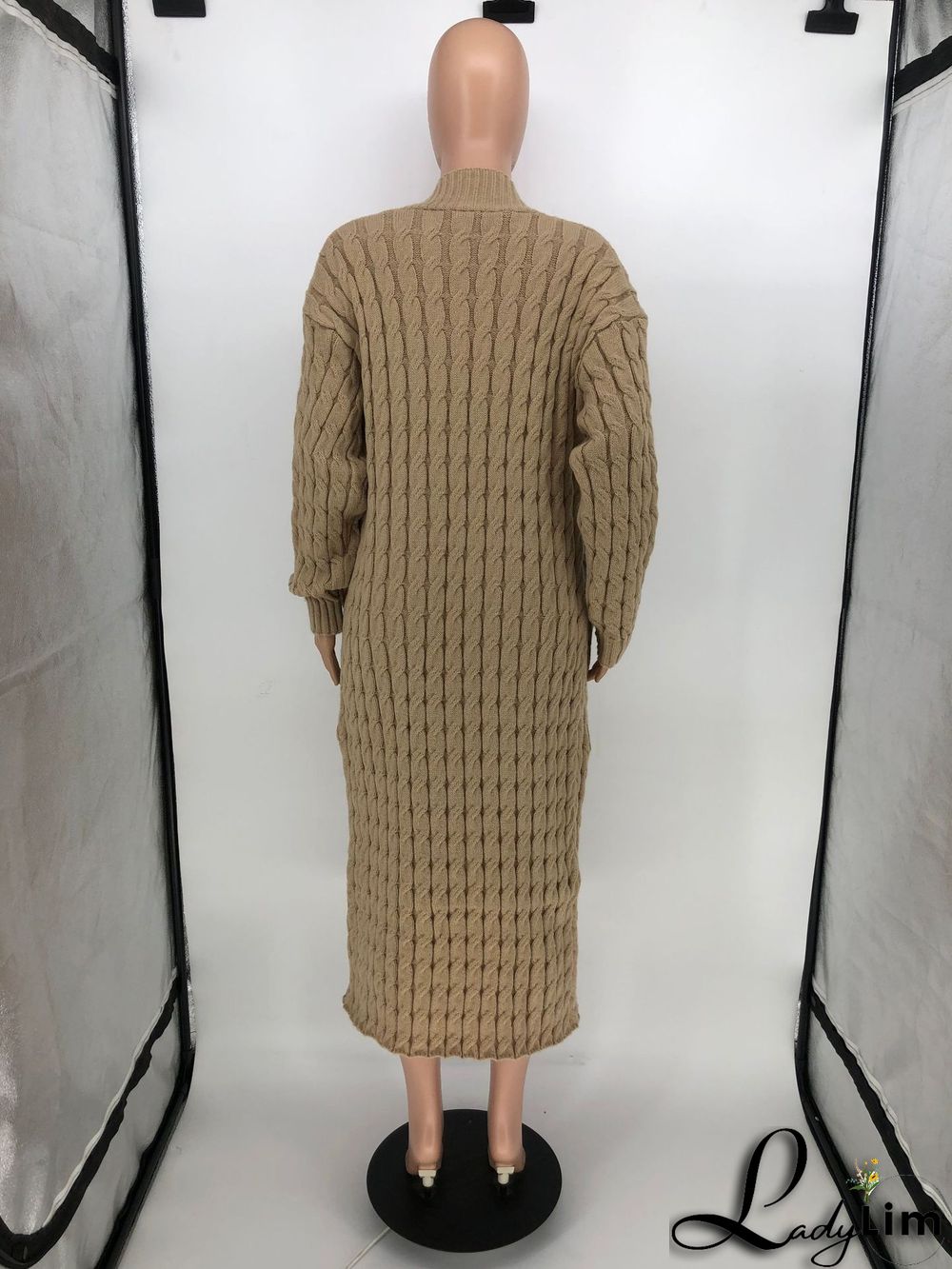 Women Winter Long Sleeve Plush Long Sweater Jacket