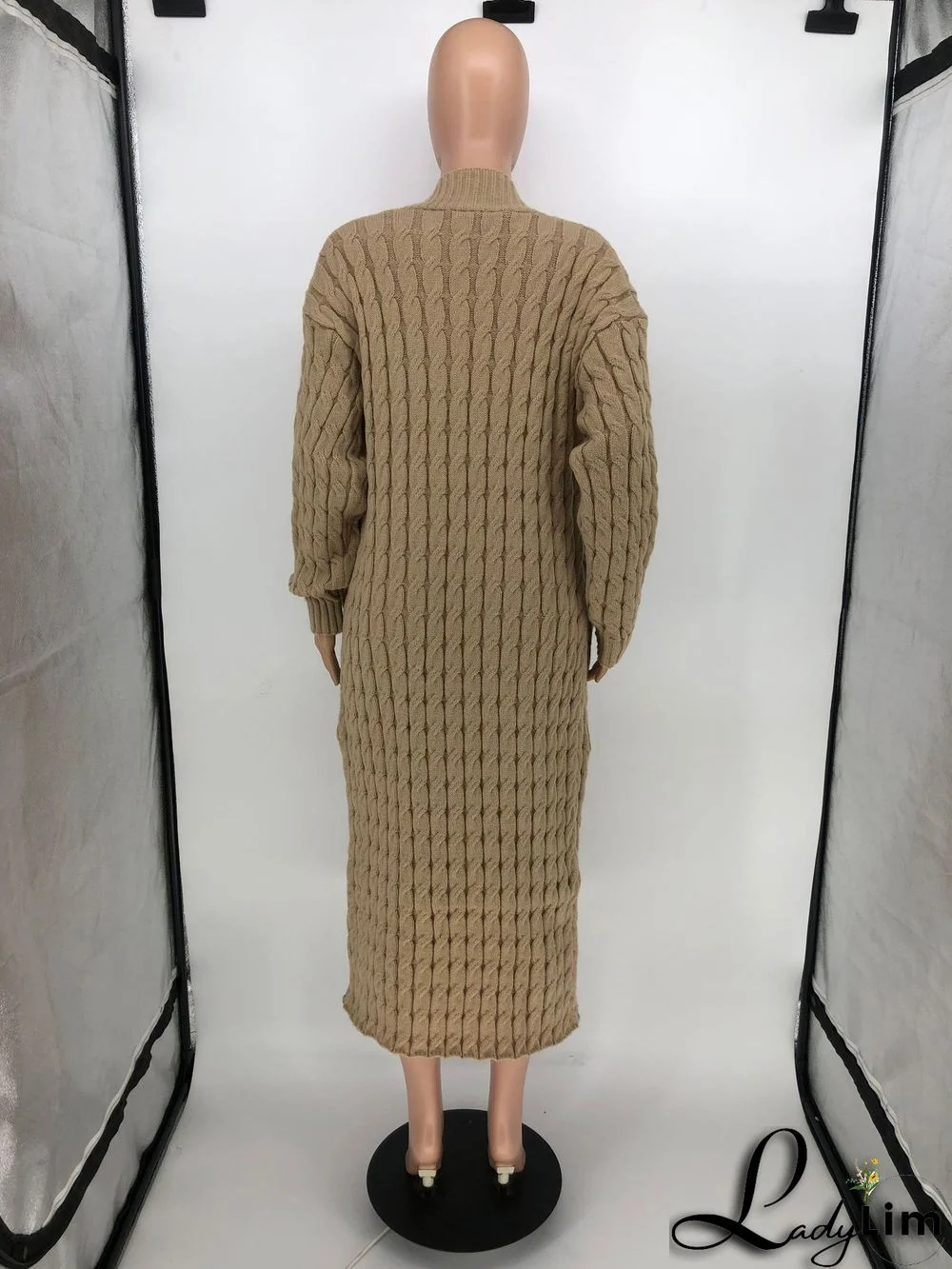 Women Winter Long Sleeve Plush Long Sweater Jacket