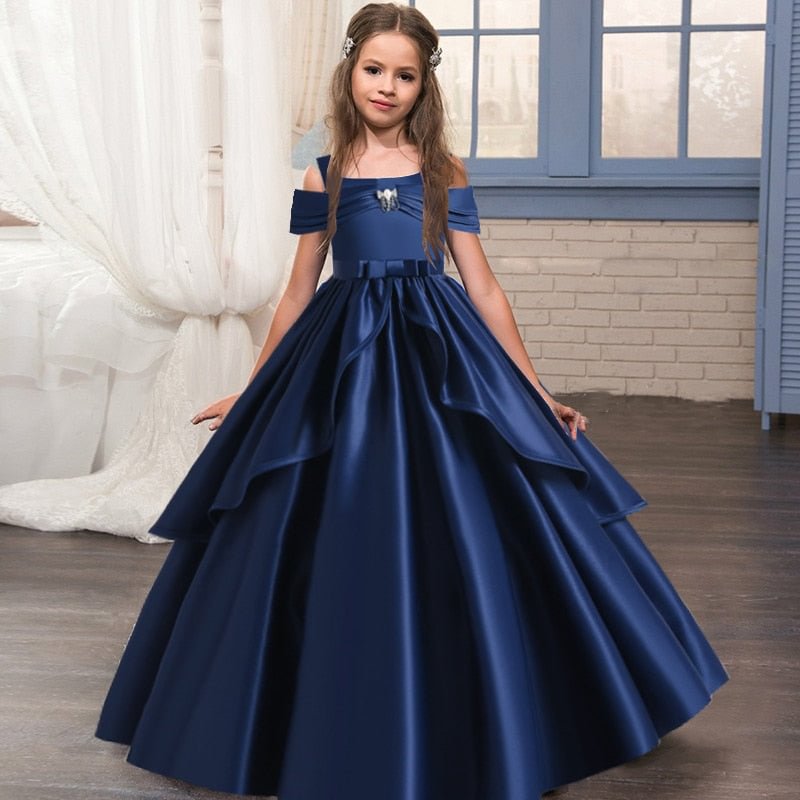 2022 Long Party Dress for Bridesmaid Princess's Girls Dresses for Wedding Prom Evening Dress Clothes for Teenager 10 12 Years
