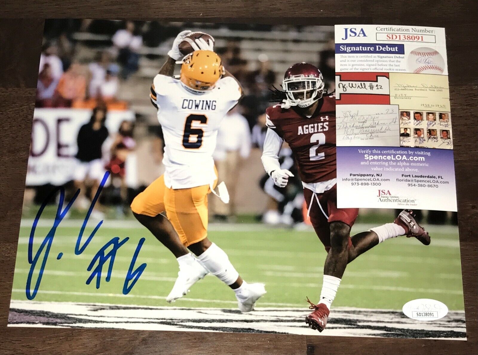 Jacob Cowing UTEP Miners Signed Autographed 8x10 Photo Poster painting JSA N1