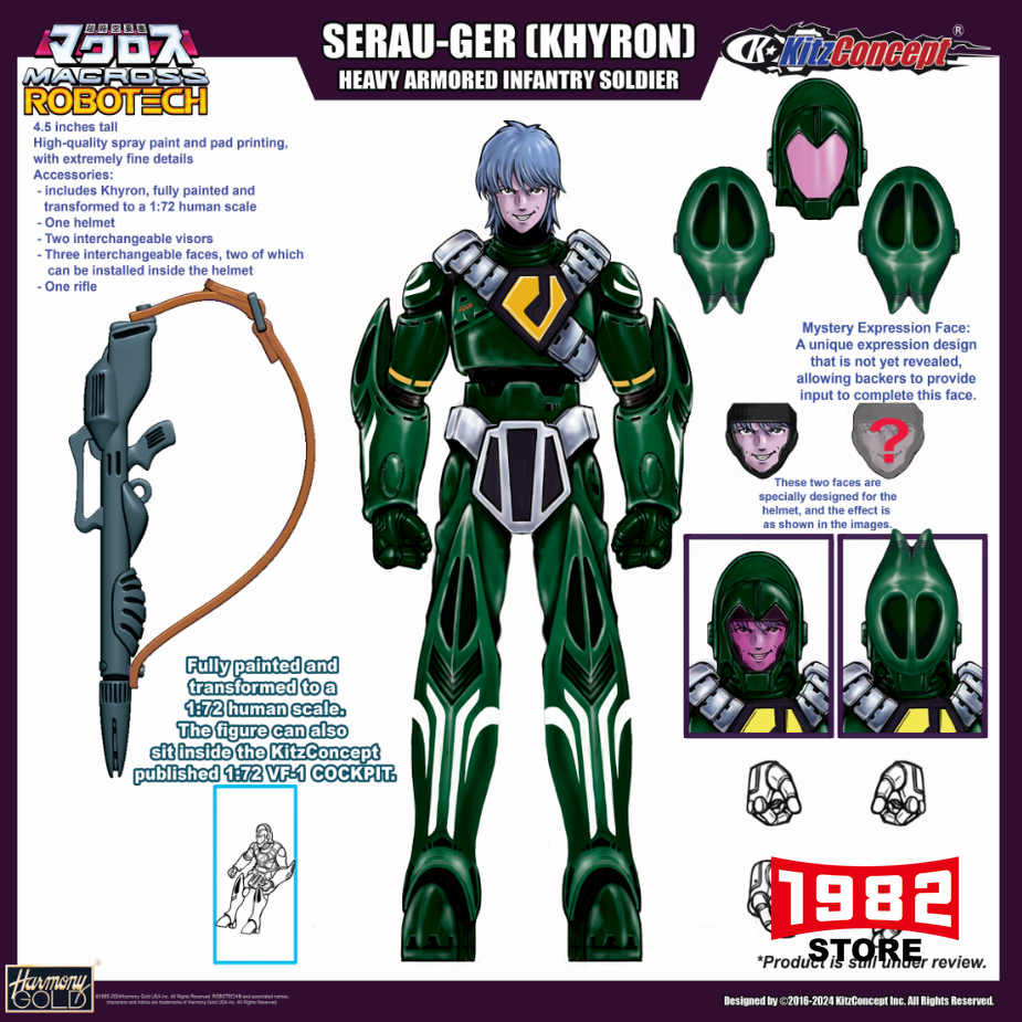 KitzConcept 1/72 SERAU-GER KHYRON Macross Robotech Zentradi Heavy Armored Infantry Soldier Action Figure Collectible Model Toy for Fans