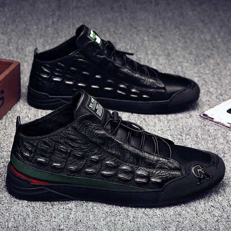 Nuevo patrón de cocodrilo italiano zapatos de cuero de los hombres zapatos  casuales