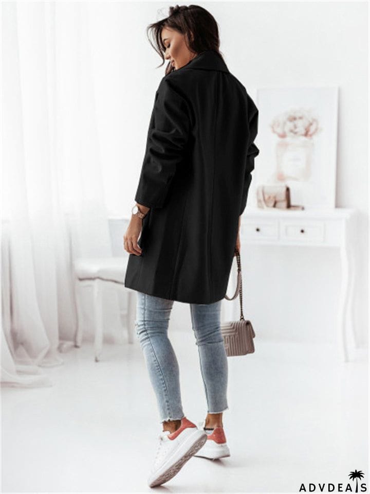 Women's Elegance Double-Breasted Suit Collar Coats