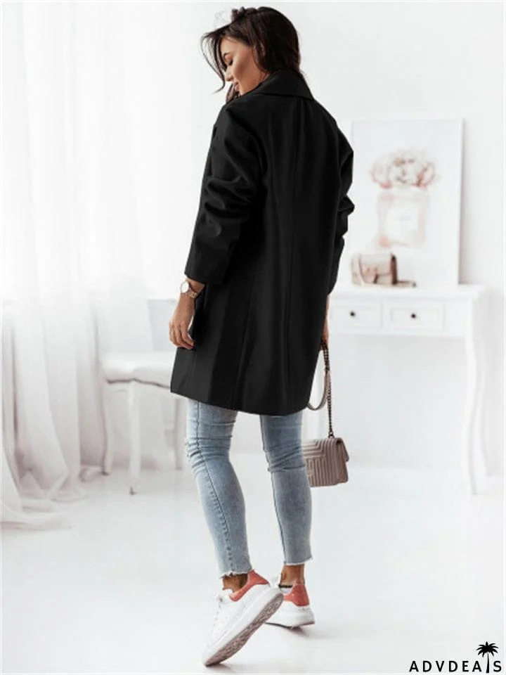 Women's Elegance Double-Breasted Suit Collar Coats
