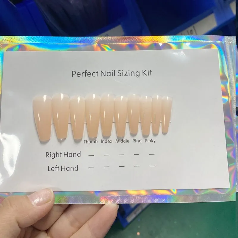 Press On Nail Sizing Kit Sample False Nail Tips Chart Template Card French Manicure Custom Nails Supply-Nail Inspo