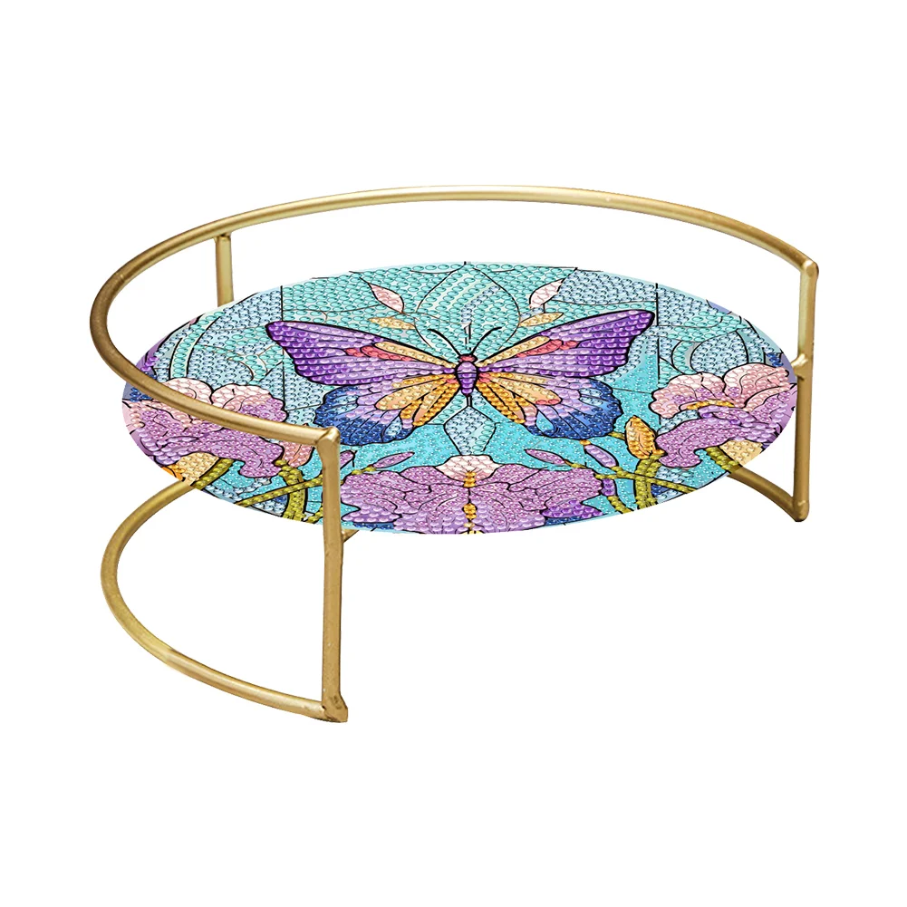 DIY Butterfly Acrylic Diamond Painting Bathroom Tray Diamond Art Counter Organizer