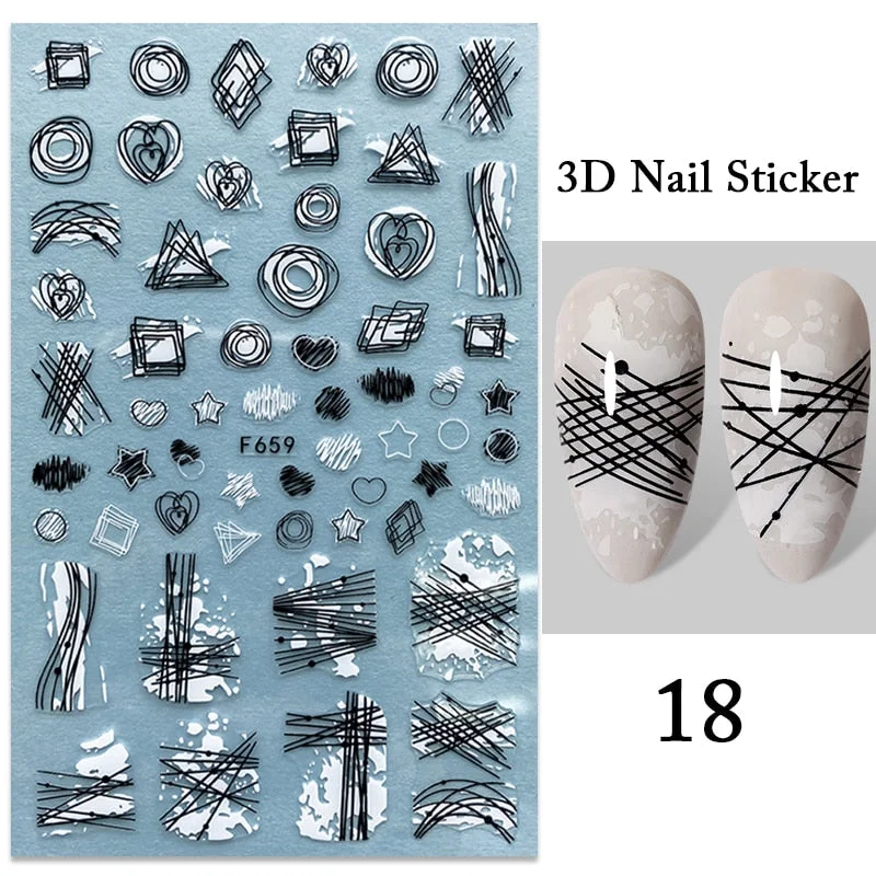 Iridescent Feathers 3D Nail Stickers Holographic Laser Flower Leaf Stickers Spring Summer Slider For Nails Manicures Decoration-Nail Inspo
