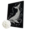 DIY Pearl Painting White Whale for Home Wall Decor with Frame(40*30cm)