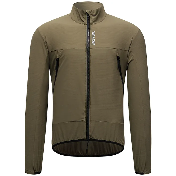 WOSAWE Dames fietsjack lichtgewicht ademende hardlooptop softshell windjack met capuchon, Groen, XL