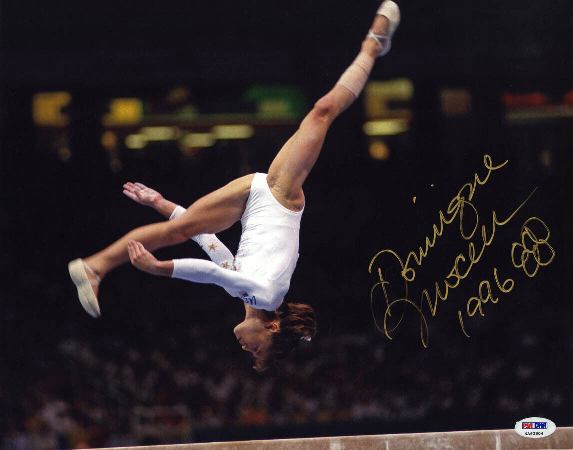 Dominique Moceanu SIGNED 11x14 Photo Poster painting +1996 Gold Gymnast Olympics ITP PSA/DNA