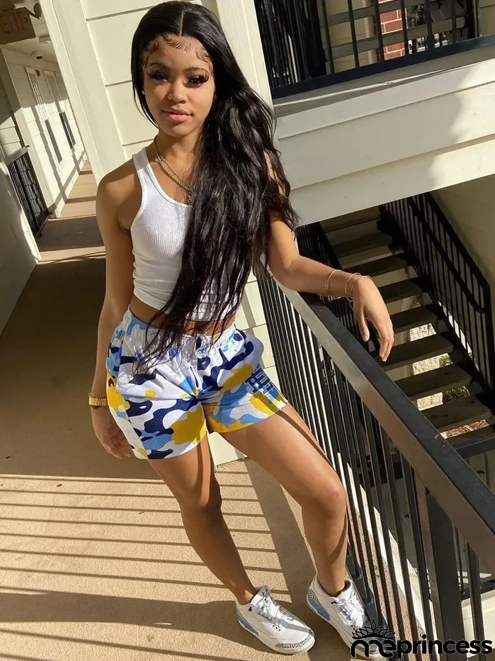 Casual Sports Solid Color Vest Print Shorts Two Piece Sets