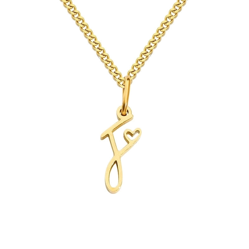 Stainless Steel Minimalist Plating Letter Solid Color Pendant Necklace