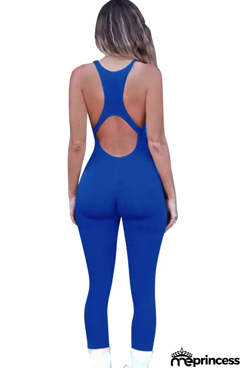 Summer Blue Sexy Sleeveless Basic Jumpsuit
