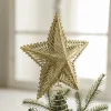 20CM Silver Red Golden Star Christmas Tree Top Decor