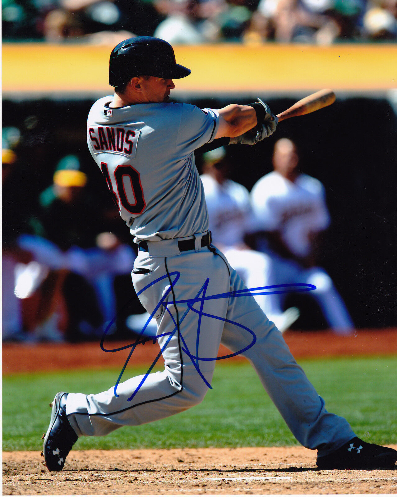 JERRY SANDS CLEVELAND INDIANS ACTION SIGNED 8x10