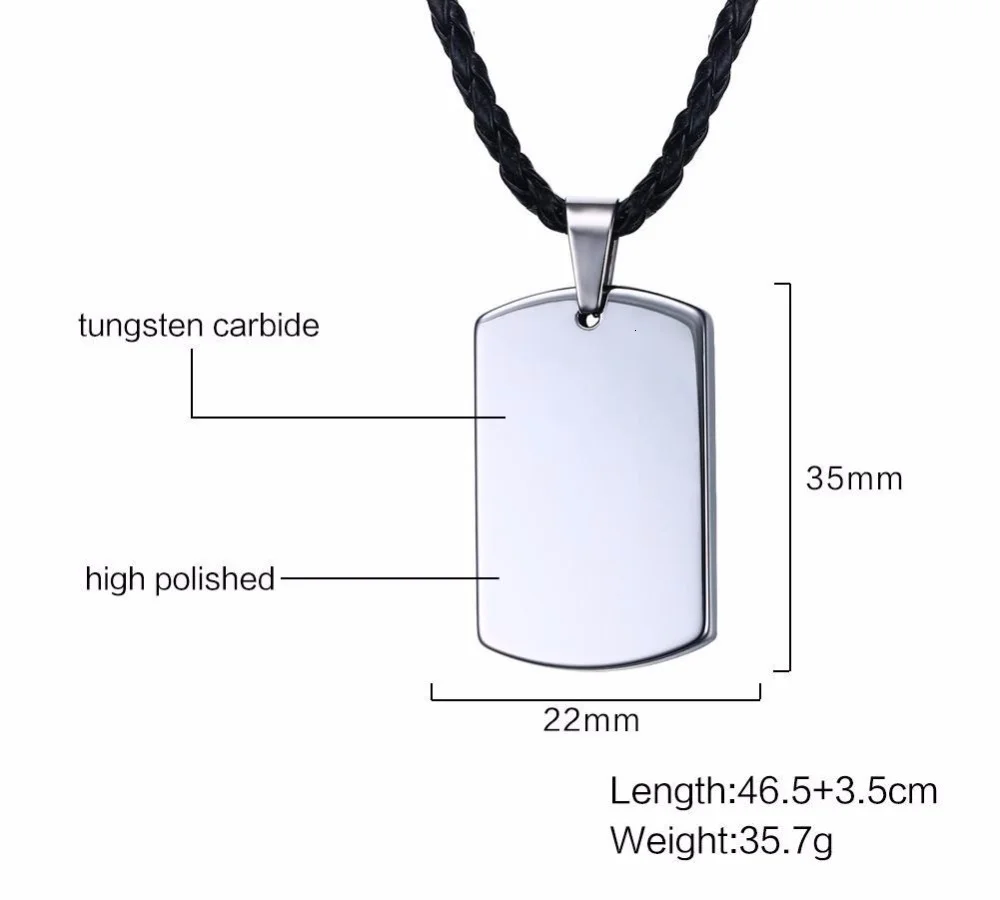 Women's Or Men's Tungsten Carbide Chokers Necklaces Soldier Dog Pendant Necklace Men Jewelry Gifts For Mens And Womens