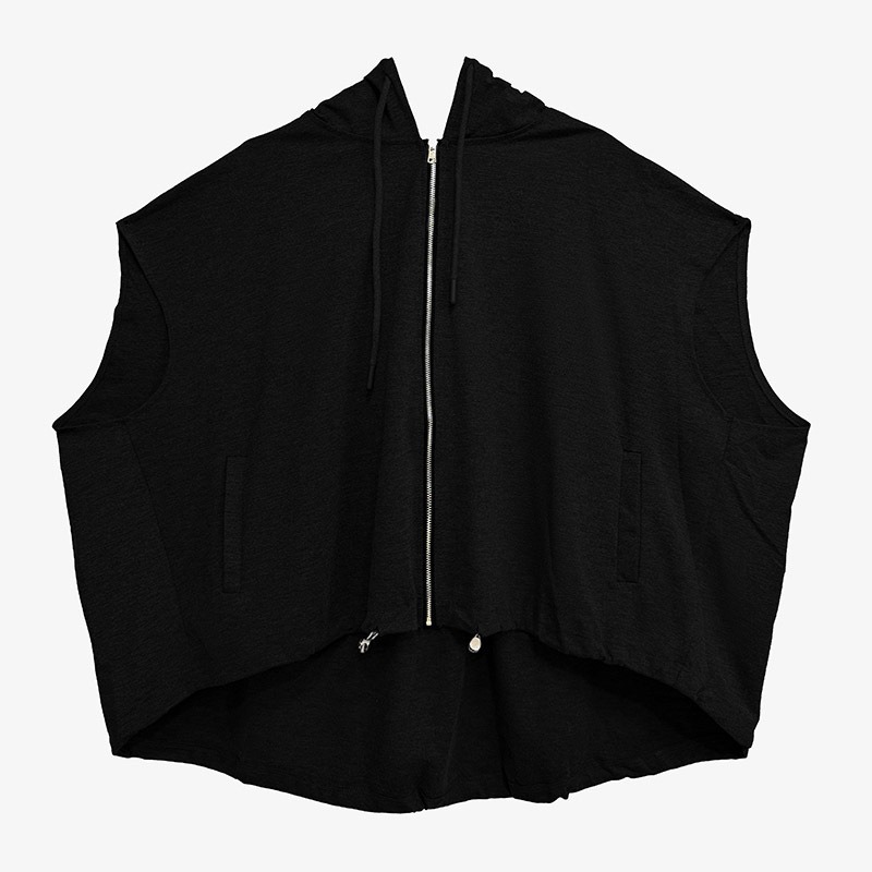 Classic Solid Color Hooded Sleeveless Vest