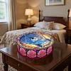 Wolf 5D DIY Diamond Art Painting Snack Box with Lid Home Wood Storage Organizer