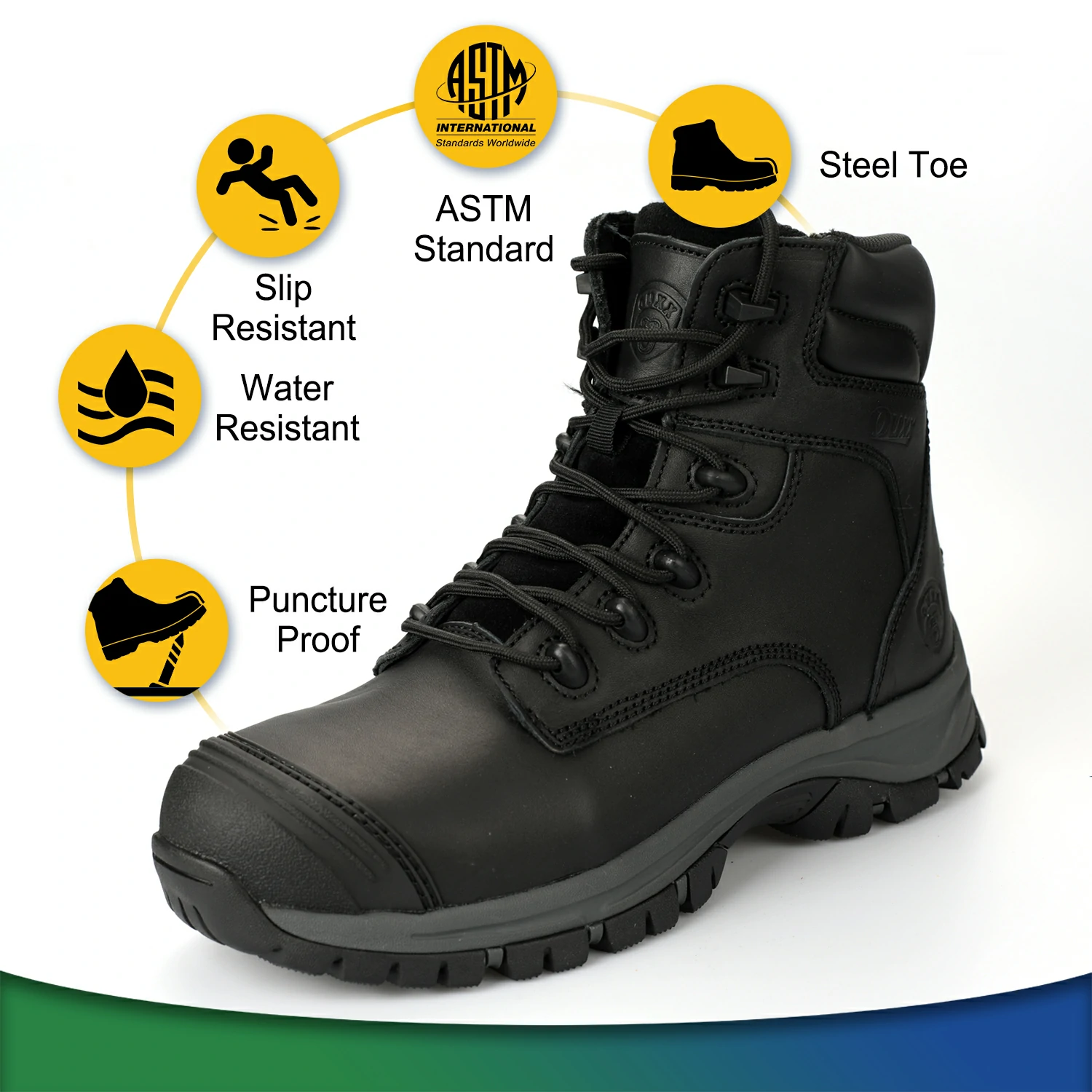 OUXX Men & Women Steel Toe Waterproof Non Slip Kevlar Puncture Resistant EH Work Boots