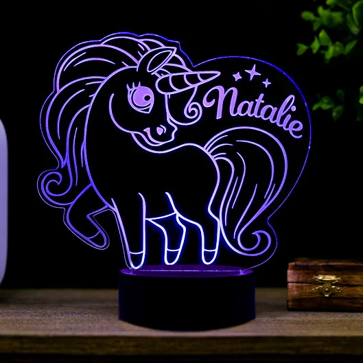 Personalized Unicorn Night Light Custom Name Sign Gift for Kid