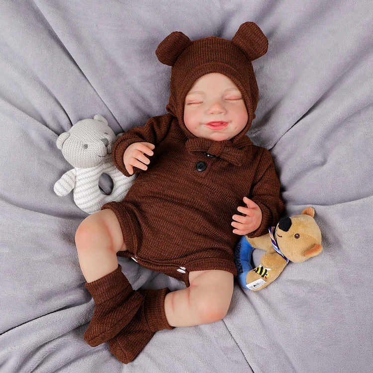 Babeside Olivia 20'' Realistic Reborn Baby Girl Doll Sleeping Adorable Bear