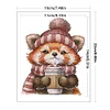 (Stamped/Counted) Red Panda Drinking Coffee-14CT Cross Stitch 19*22cm/7.48*8.66in