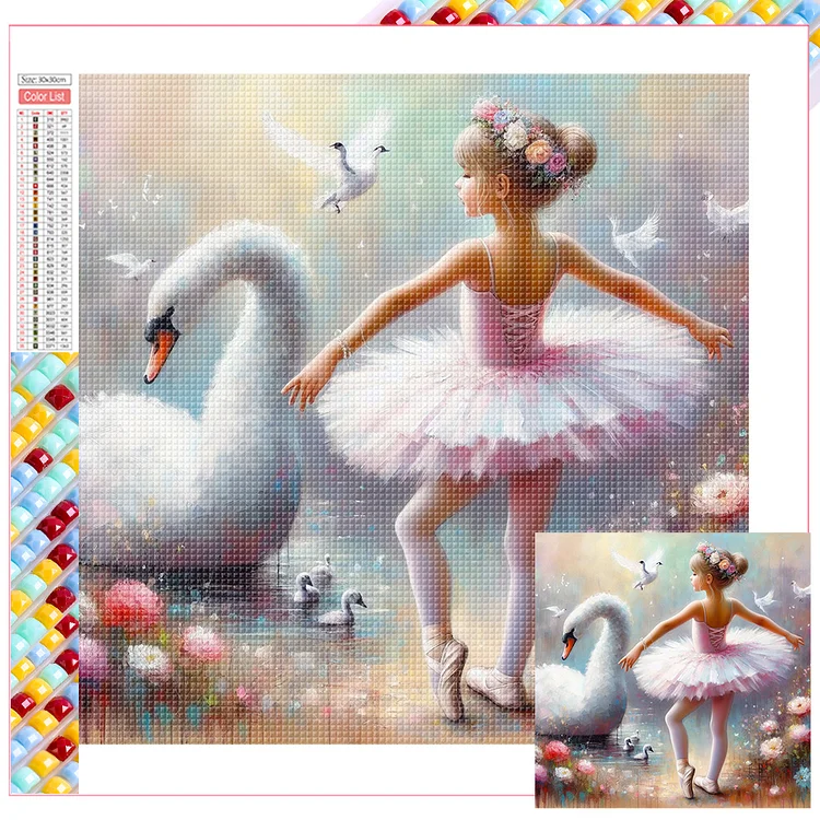 Little Swan 30*30CM (Canvas) Full Square Drill Diamond Painting gbfke