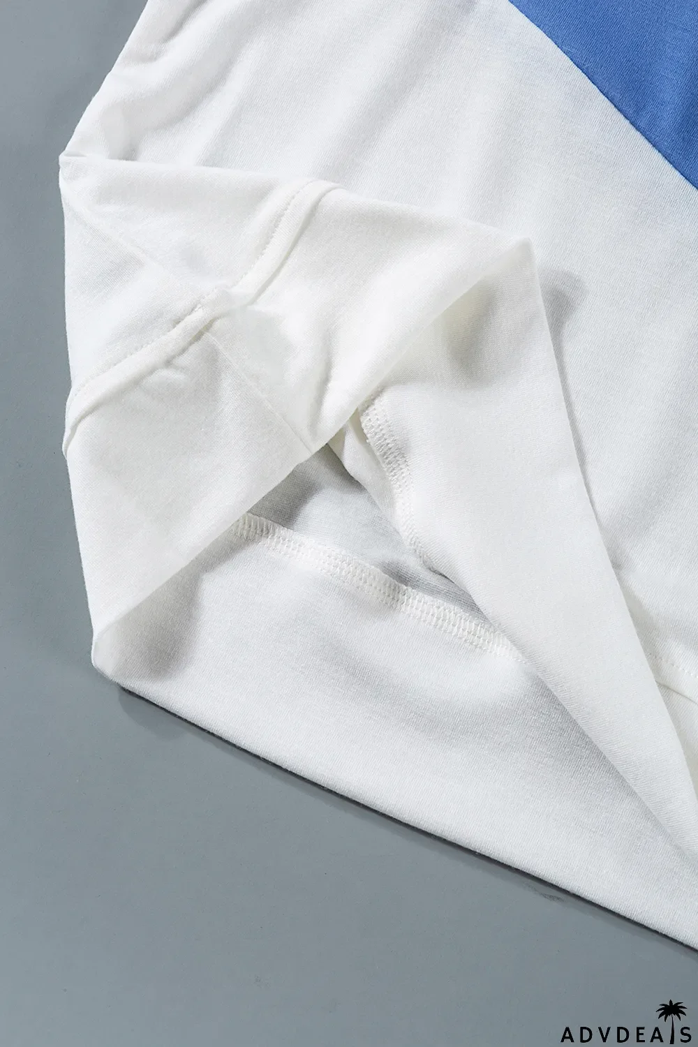 Sky Blue Colorblock Splicing Little Girl Tee