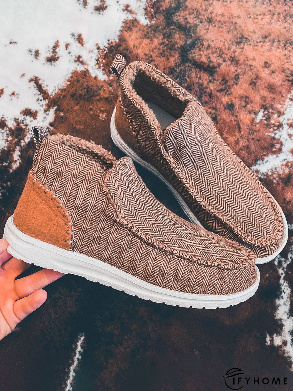 Womens's Warm Lined Slip On Canvas Shoes | IFYHOME