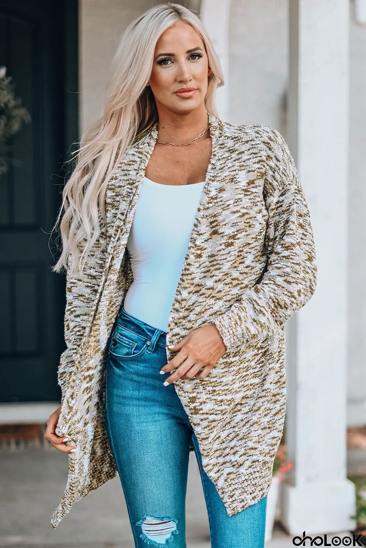 Open Front Dropped Shoulder Longline Cardigan