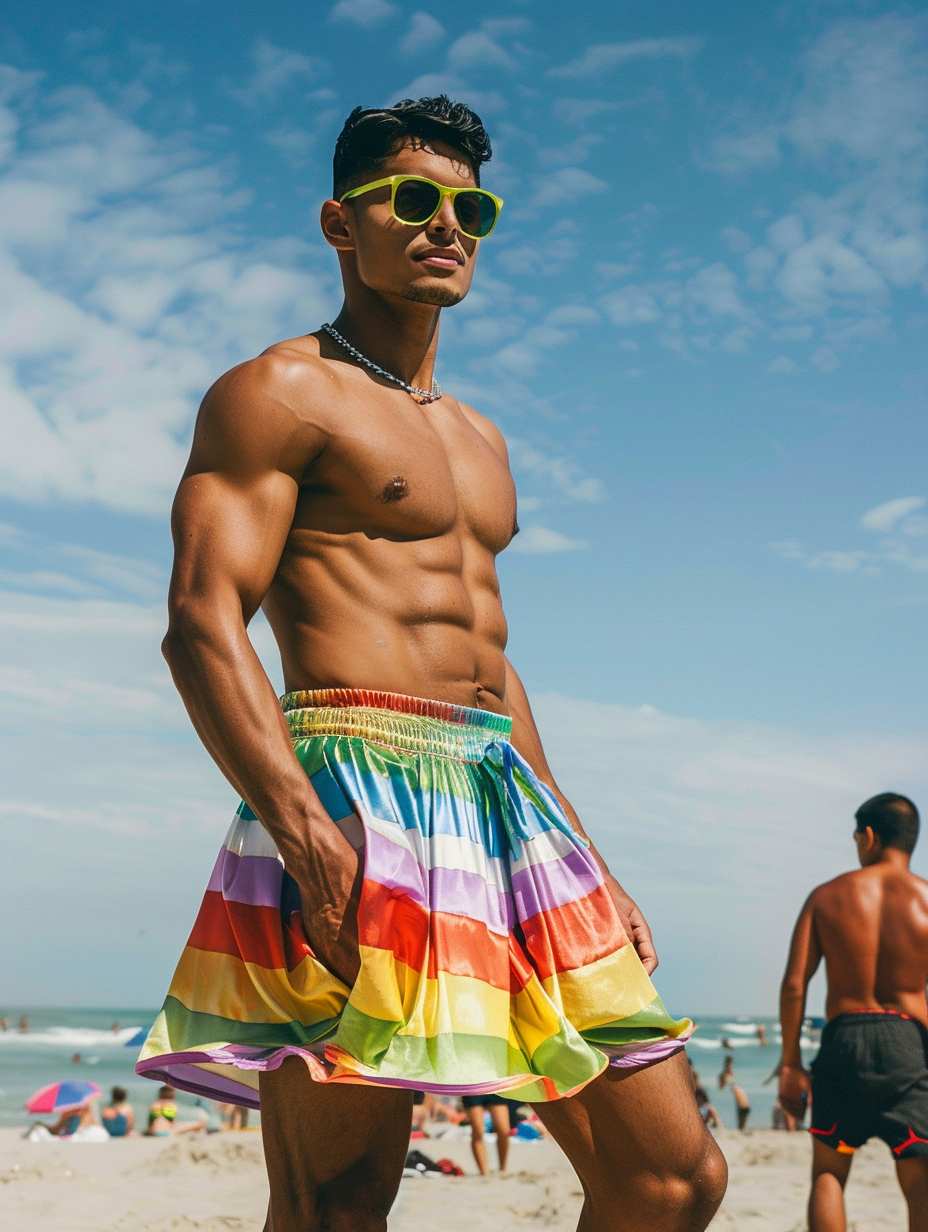 Men's Rainbow Fashion Skirt