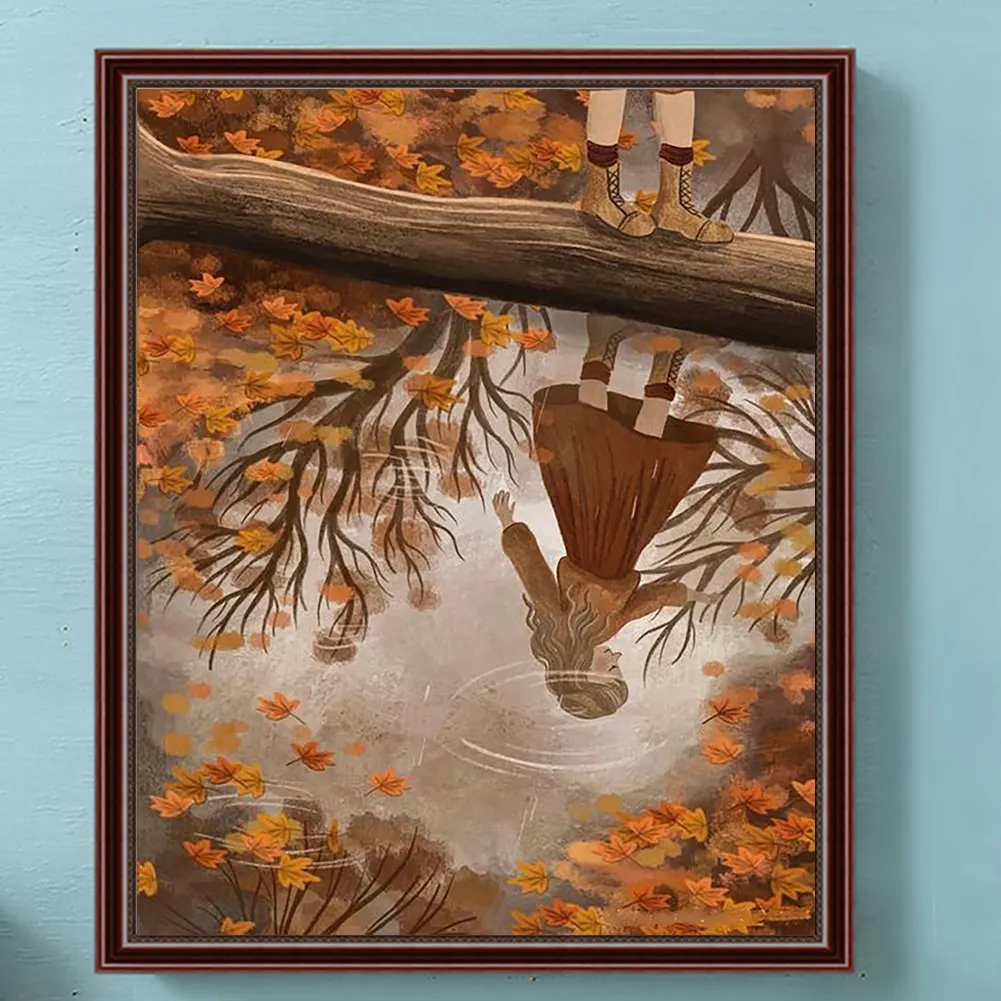 Full Round Diamond Painting 40*50cm - Autumn Atmosphere Girl