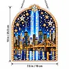 DIY Diamond Painting Acrylic Hanging Ornament, Pearl & Special Shaped Drill Art, Double-Sided Printed Patriotic Home Decor(Memorial Lights)